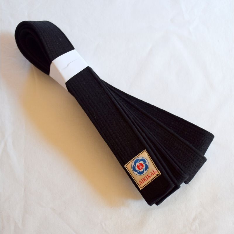 Kuro obi aikikai, black belt aikido, karate, judo. Made in
