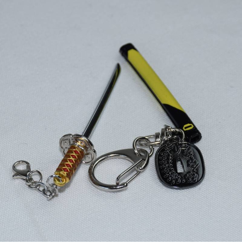 Japanese Key Ring Japan Chain Holder NETSUKE Nippon Shinryu Sword Small Z0134 
